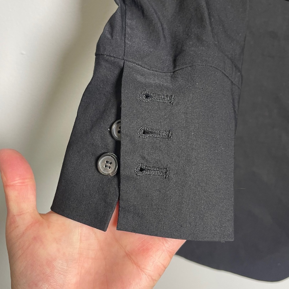 PETER O MAHLER Long Blazer Jacket Size 1 Small Black Minimalist Lagenlook Career View 3